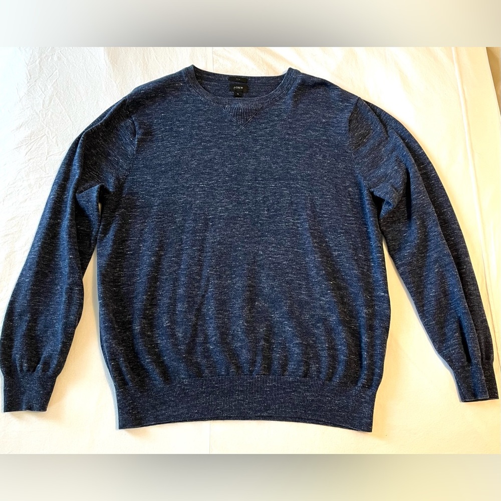 J. Crew Mens Navy Cotton Crew Neck Sweater Size  XLarge